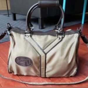 Vintage YSL Doctor/ Tote Bag Authentic Brown/ Tan Leather handle Long strap